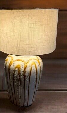 Vintage 60s 70s Sunset Cosco Ceramic Drip Glaze Lamp Mid Century Modern Lighting